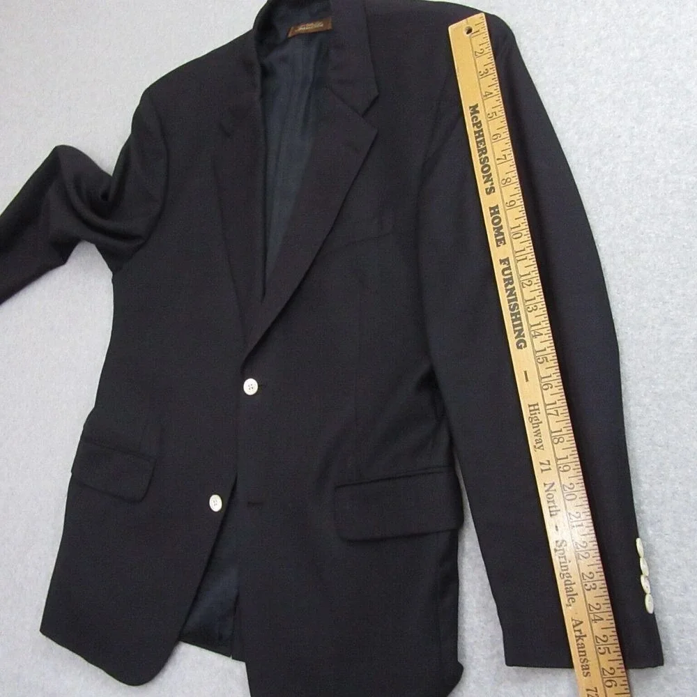 Tasso Elba Mens Angelico Sport Coat 42R‎ Black Blazer 120s Wool Cashmere